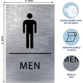 thumbnail image 3 of ADA CENTRAL SIGNS - 6"X9" Mens Restroom Sign - ADA Compliant Tactile Graphics Grade 2 Braille Text Acrylic Wall Signs - Bathroom Door Placard Double Sided Tape Rest Room Sign for Business Apartment, 3 of 7