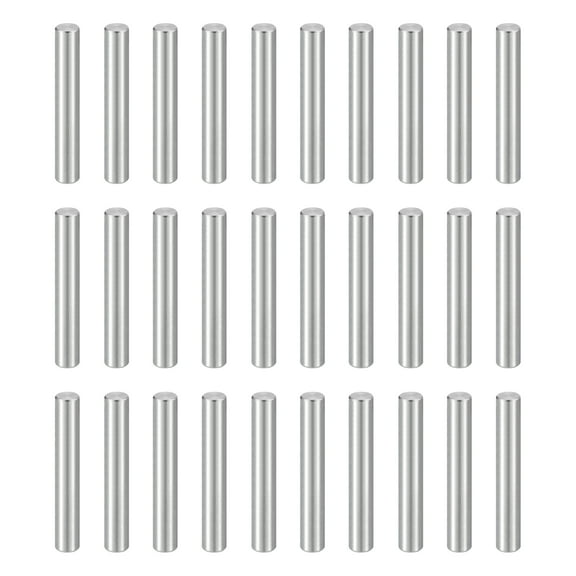 Uxcell 50pcs Dowel Pins M3(3mm) x 20mm 304 Stainless Steel Cylindrical Shelf Support Peg Pin Rod Fasten Elements for Metal Devices Wood Furniture DIY Installation, Silver