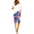 thumbnail image 3 of Trendfront Women's Plus Size Graphic Print Bermuda Shorts Lightweight Elastic Waist with Pockets Lounge Bottoms, 3 of 5