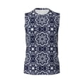 thumbnail image 6 of Lsque Geometry Flower Print Men's Cotton Blend Sleeveless Muscle Shirts (S-3XL)- Moisture Wicking, Odor Protection, UPF 30+,Small, 6 of 8