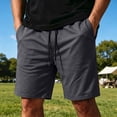 thumbnail image 3 of Men's Cotton Blend Drawstring Shorts Lightweight Quick Dry Athletic Workout Gym Running Casual Summer Sports Shorts for Men, 3 of 3