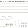 thumbnail image 2 of eTeckram 1" Double Curtain Rod with Sable Finials and holdbacks (28" to 48", Weathered white), 2 of 6