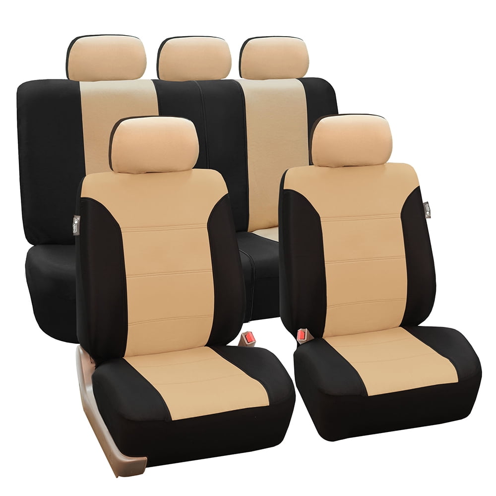 FH Group Classic Khaki Seat Covers, Side Airbag Compatible, Full Set