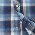 thumbnail image 2 of Coevals Club Mens Pearl Snap Plaid Western Cowboy Button Up Short Sleeve Shirts Blue White 36 X-Large, 2 of 7