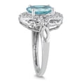 thumbnail image 2 of SZUL Women's 3 1/2 Carat Oval Aquamarine and Diamond Ring in 10K White Gold, 2 of 3
