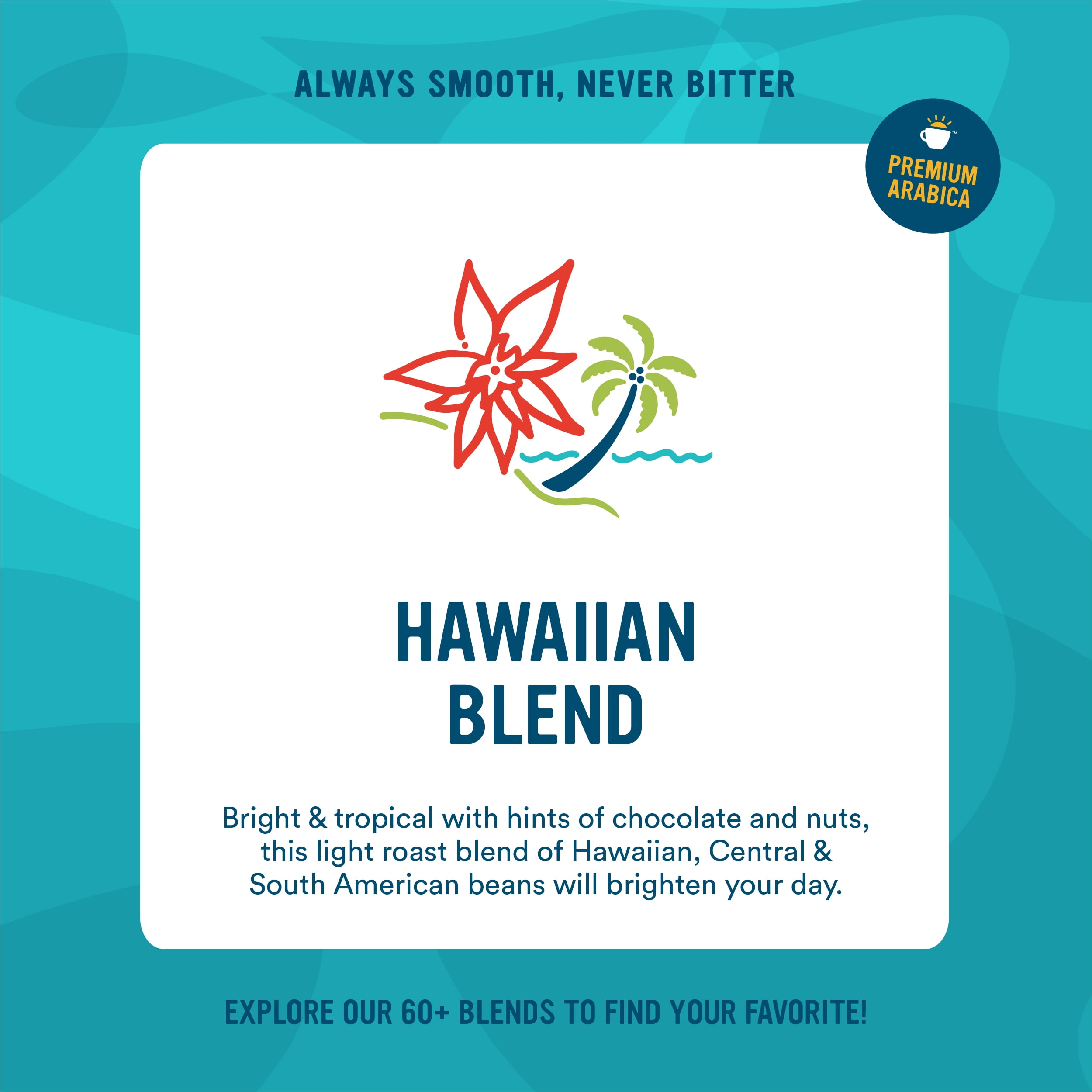 Cameron's Coffee Hawaiian Blend Light Roast Whole Bean Arabica Coffee, Bright & Tropical, 28 oz Bag