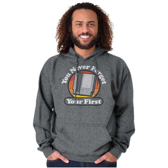 Never Forget Your 1st Old Video Gamer Hoodie Sweatshirt Women Men Brisco Brands 2X