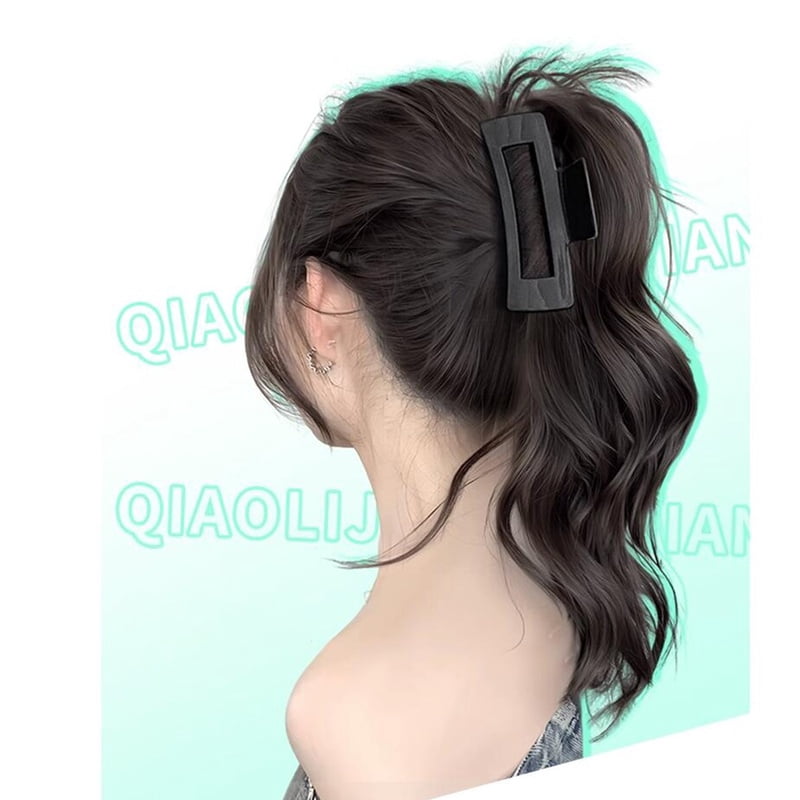synthetic wig Y2K Hotties Girls Long Fluffy Curly High Ponytail Grab Wig Elegant Women Half Waterfall Clip-on Hair Extensions