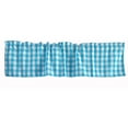 thumbnail image 2 of poplin gingham checkered window valance 58 wide turquoise, 2 of 2