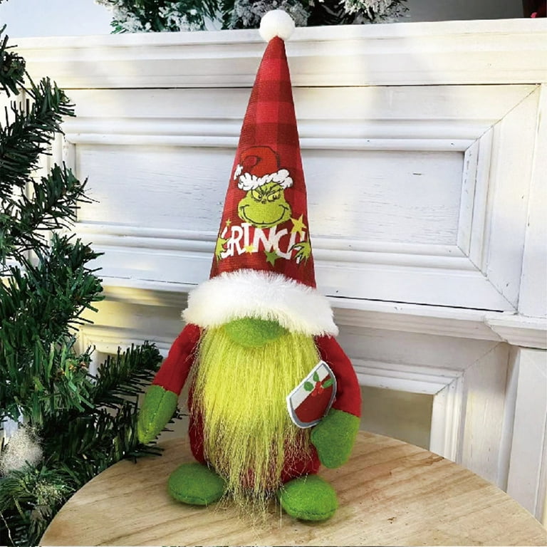 The Grinch Christmas Decorations- Christmas Faceless Gnome Doll