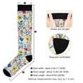 thumbnail image 3 of FORMRS Womens Knee High Socks Casual Long Thick Travel Daily Wear, 2 Pairs, Blue Wildflower Pattern, 3 of 6