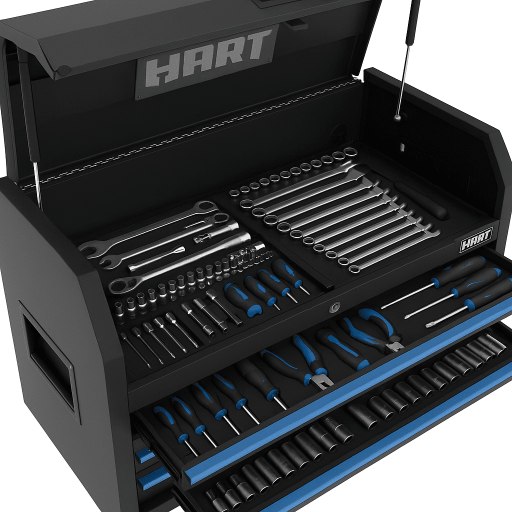 HART 36-Inch 6-Drawer Heavy-Duty Steel Tool Chest, Locking Storage, Garage Organizer