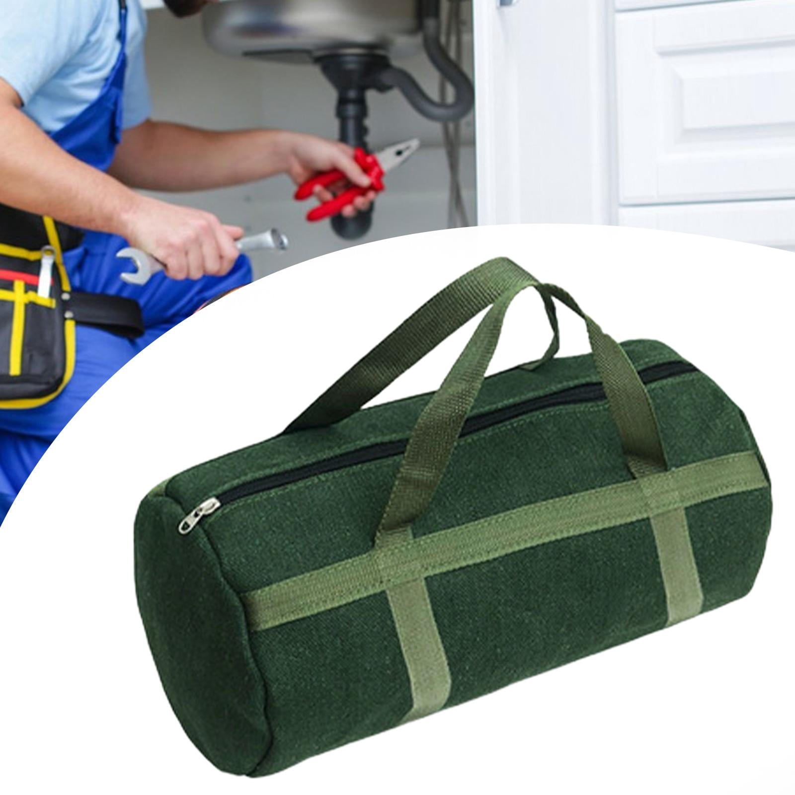 figatia Canvas Tool Bag Tool Organizer Bag Wide Mouth Pouch Carrying Case Thick Heavy Duty Tools Case Tool Tote for Worker Woodworker 70x30cm