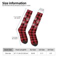 thumbnail image 3 of Bixox Red Buffalo Plaid Patterned Men's and Women's Knee Socks High Socks Outdoor Sports Socks, 3 of 5
