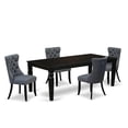 thumbnail image 2 of East West Furniture LGDA5-BLK-13 5 Piece Dining Table Set Contains a Rectangle Wooden Table with Butterfly Leaf and 4 Upholstered Chairs, 42x84 Inch, Black, 2 of 13