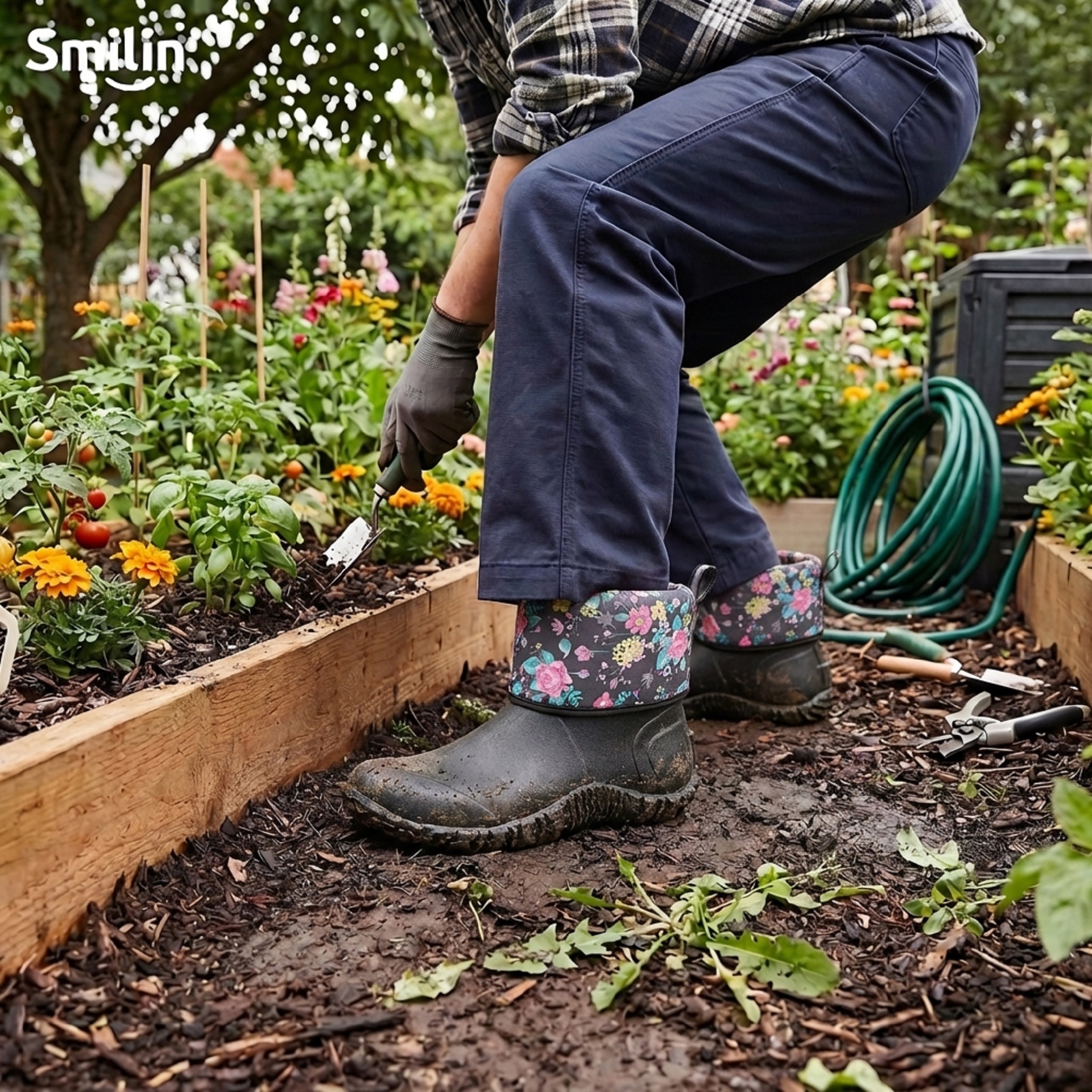 Smilin Women's Waterproof Garden Rain Boot photo 2