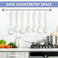 thumbnail image 4 of Walchoice 7-Piece Silicone Cooking Utensils Set, White Kitchen Utensils, Non-stick Gadgets Tools Include Slotted Turner, Soup Ladle, Pasta Server, 4 of 7