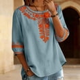 thumbnail image 6 of Womens Tops Casual Solid Stand Collar Button Down Shirt Spring Summer Shirts for Women Blue M, 6 of 9