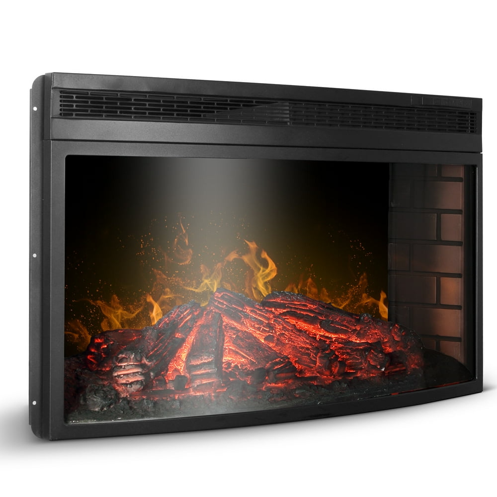 BELLEZE 33" Electric Fireplace Insert Recessed in Wall Freestanding