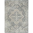 thumbnail image 2 of Nourison Astra Machine Washable Bohemian Grey/Blue 5'3" x 7' Area Rug, (5x7), 2 of 9