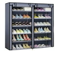 thumbnail image 3 of 6 Tier Shoe Rack Storage Organizer 36 Pairs Double Row Shoe Rack Shelf Cabinet Tower for Closet with Nonwoven Fabric Cover, 3 of 7