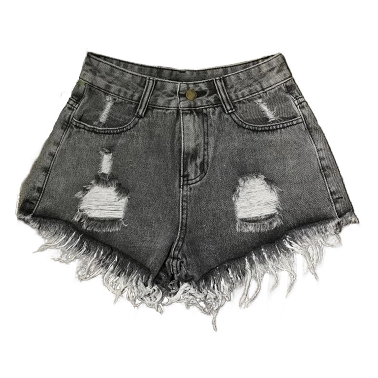 ZenCart Women's High Waisted Cut Off Denim Shorts Ripped