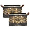 thumbnail image 3 of BZSMCE Collapsible Fabric Cube Storage Bins Gold Blossom Fashion Printed Design Pattern Storage Box, 3 of 8