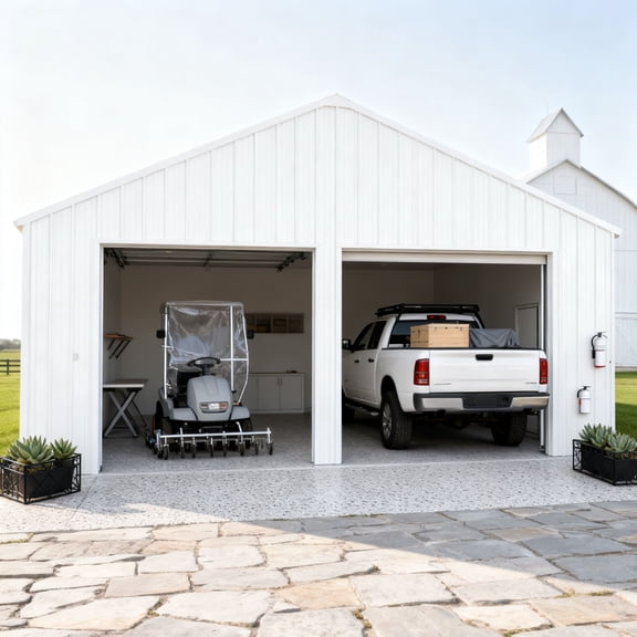 Chery Industrial 22FT x 23 FT Double Garage Steel Barn Shed –Heavy Duty Metal Garage Storage Shed