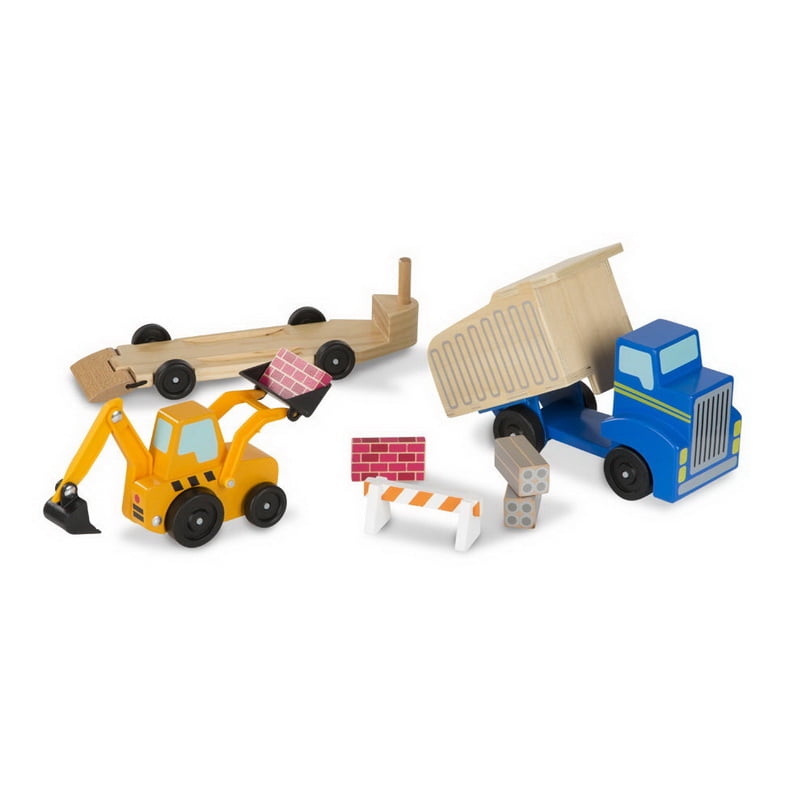 Melissa and Doug Dump Truck and Loader Wooden Play Set