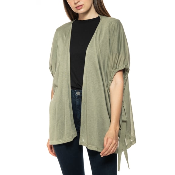 Jenni Drawstring-arm Kimono In Olive