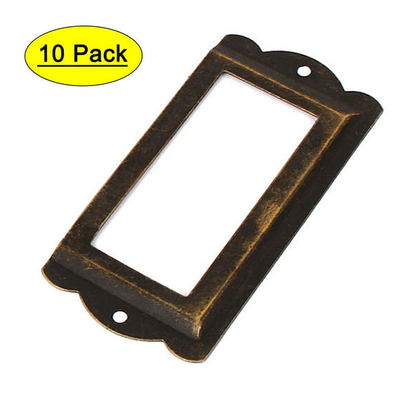 Unique Bargains 85mm x 42mm Metal Vintage Stryle Tags Frames Box Tag Card Label Holders 10Pcs Bronze Tone