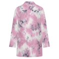 thumbnail image 5 of Women's Plus Size Pink Tie Dye Cardigan, Long Sleeve Open Front Tunic with Pockets, 5 of 8