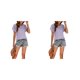 thumbnail image 3 of Sonducket Camiseta de manga corta para mujer, suéter calado bonito estético, blusa para fiesta, trabajo, verano, moda, Top, ropa elegante para Type3 NO3, 3 of 6
