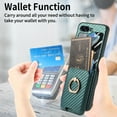 thumbnail image 5 of for Samsung Galaxy Z Flip 6 Case Wallet Card Holder, Detachable Purse Case Support Magnetic Car Mount Slim Wallet Cover with Ring Stand, Screen Protective Film Case for Samsung Galaxy Z Flip 6, Green, 5 of 11