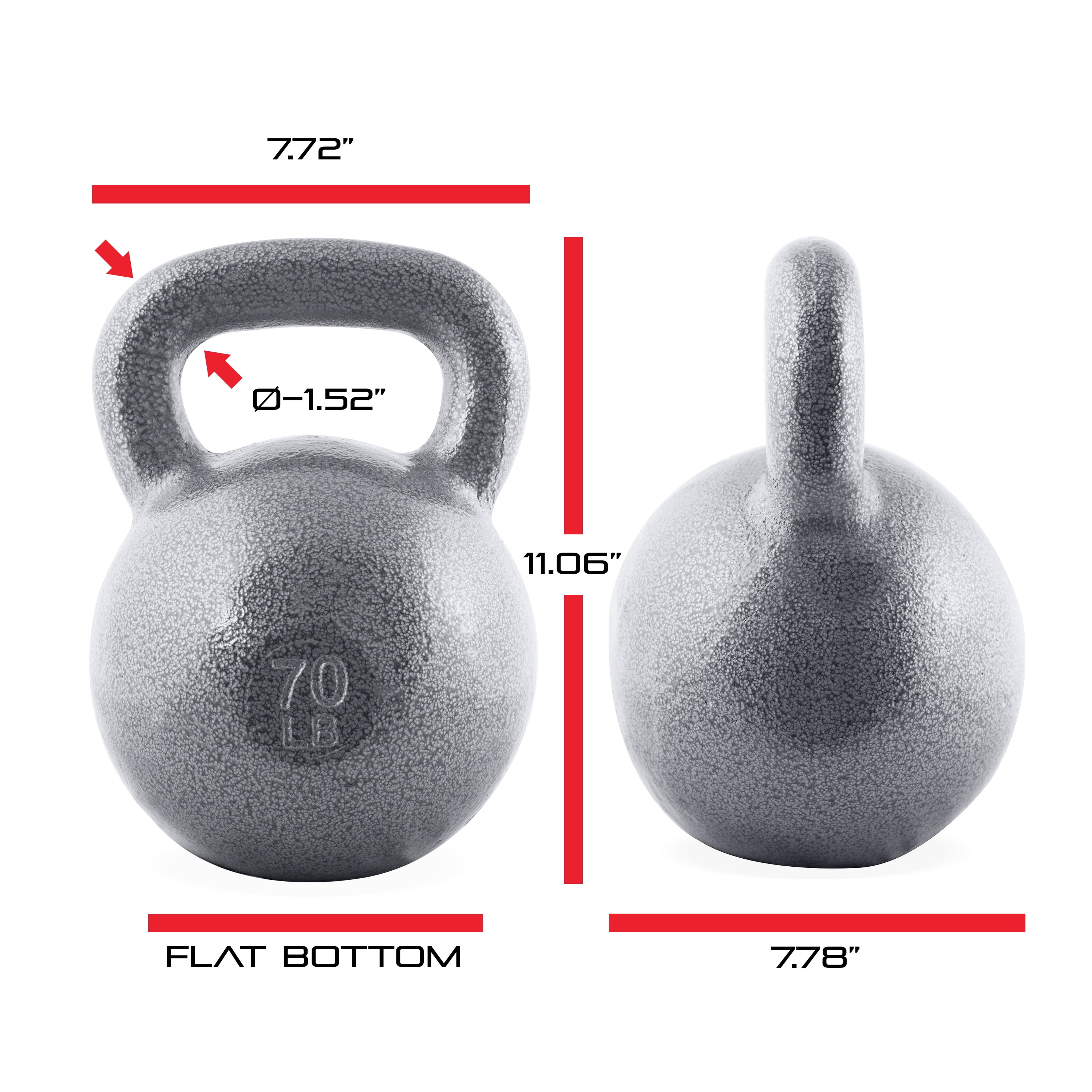 CAP Barbell Cast Iron Kettlebell, Single, 70-Pounds