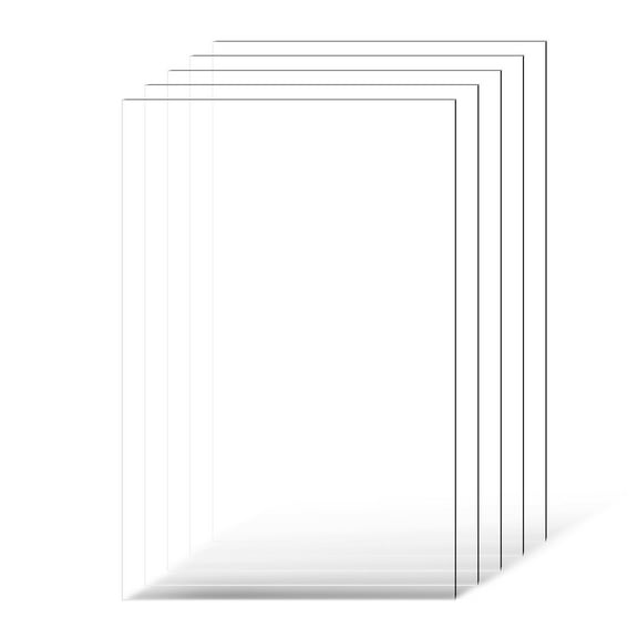 5PCS PET Plexiglass Sheets 24 x 36 in, 0.04 in Thick Clear Flexible Plastic Panels, Transparent Lightweight Shatterproof Glass Replacement for Picture Frame, DIY Craft, Display and Sign Projects