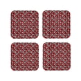thumbnail image 2 of Disketp Red Floral Funny Coasters,4 Pcs Leather Coasters With Holder, Perfect Housewarming Hostess Gifts,Protect Furniture From Water Marks Scratch, 2 of 9