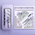 thumbnail image 5 of 8 Piece Geometry Set, Compass & Ruler Kit for Studonts, Math Drawing Tools Gift Box – SchooI Supplies with Protractor, Triangle Rulers, Pencil, Eraser, Sharpener - Purple, 5 of 5