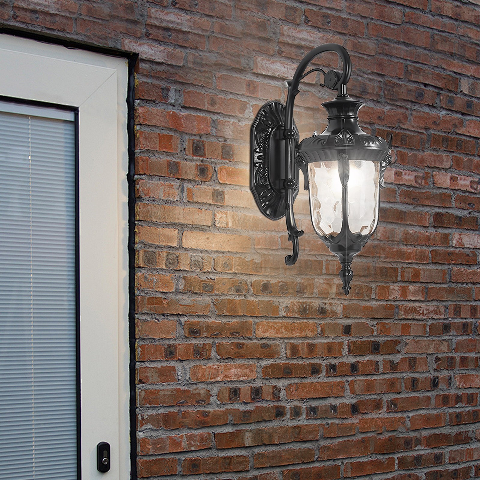 Retro Exterior Wall Light Sconce Outdoor Patio Porch Lamp Lantern Fixture Black for Front Door,Hallways