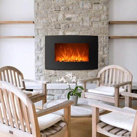 36" Electric 1500W Fireplace Heater Wall Mounted Includes Remote