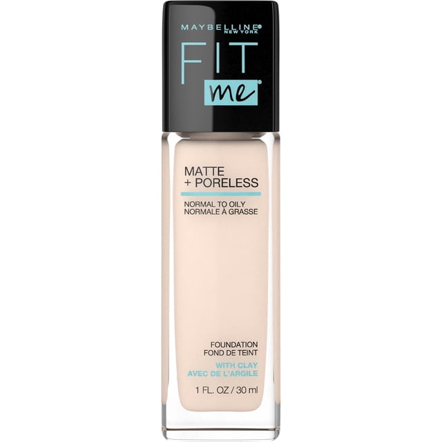 Maybelline New York Fit Me Matte + Poreless Foundation Makeup, Ultra-Lightweight Formula Controls Shine, for Normal to Oily Skin, 105 fair ivory ,30 ml