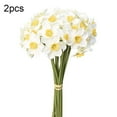thumbnail image 1 of Paquete de 2 piezas de narciso artificial, simulación floral, decoración floral, tela para fiesta de boda, flor falsa, blanco Inevent HA9002-01B, 1 of 6