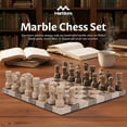 thumbnail image 2 of Elborse Marble Chess Set 12 inches Oceanic and Verona Travel Chess Set, Strategy Board Games with 32 Chess Pieces and 2 Extra Queens for Adults, Family Games, 2 of 7