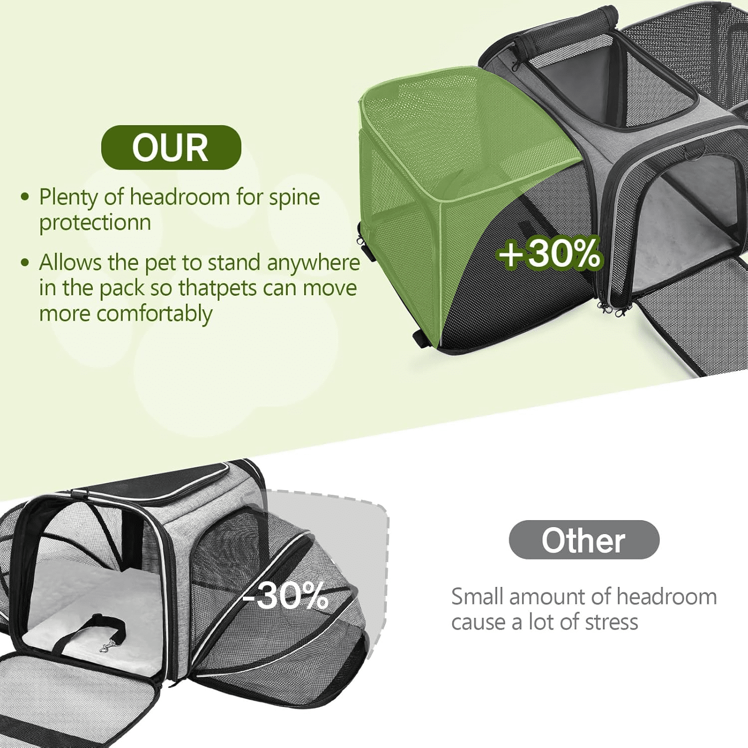 Expandable Cat Carrier, Soft Side Pet Carrier with Seat Belt, Dog Carriers for Small Dogs, Portable & Foldable Cat Bag Carrier Great for Travel, Outdoor, Hiking, Camping