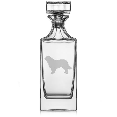 30 oz Glass Whiskey Decanter with Glass Stopper Gift Newfoundland Dog