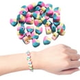 thumbnail image 3 of 100 piezas de de arcilla, regalo de moda, accesorios de corazón hechos a mano, arcilla polimérica, espaciador colorido, para manualidades y Baoblaze Colgantes de arcilla, 3 of 8