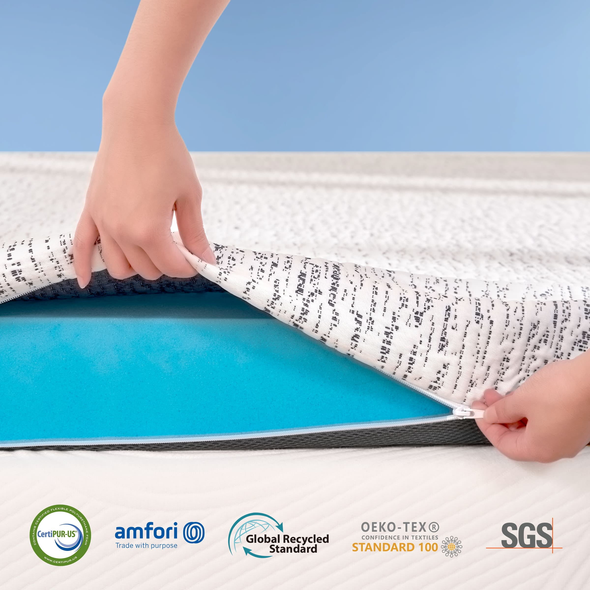 Subrtex 2" Gel Infused Memory Foam Mattress Topper, Topper with Cooling Cover, Twin