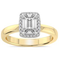 4 Carat IGI Certified Emerald Shape Lab Grown Diamond Engagement Ring | 14K Yellow Gold |Anna Hidden Accents Halo Diamond Ring | FG-VS1-VS2 Quality Friendly Diamonds