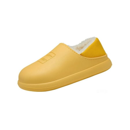 

Ymiytan Men Warm Moccasin Slippers Bedroom Comfort Slip On Winter Slipper Daily Lightweight Home Shoes Yellow 5.5