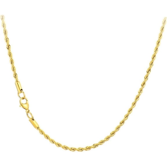 Zephyriana Women's Men's Stainless Steel 3mm Chain Necklaces Twist Rope Chain Necklace Hip Hop Jewelry